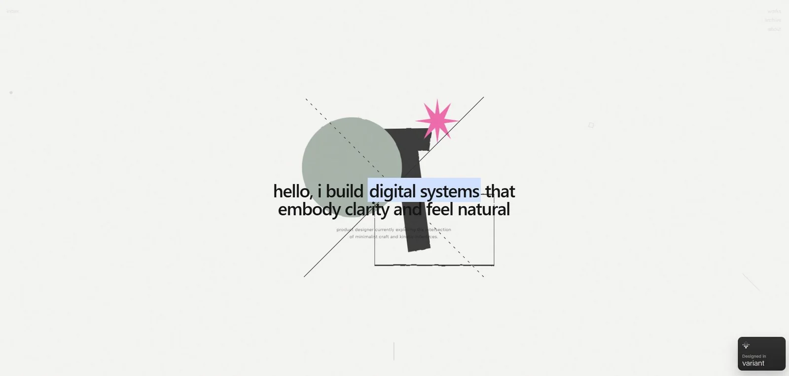 v1: a centered manifesto with colliding shapes