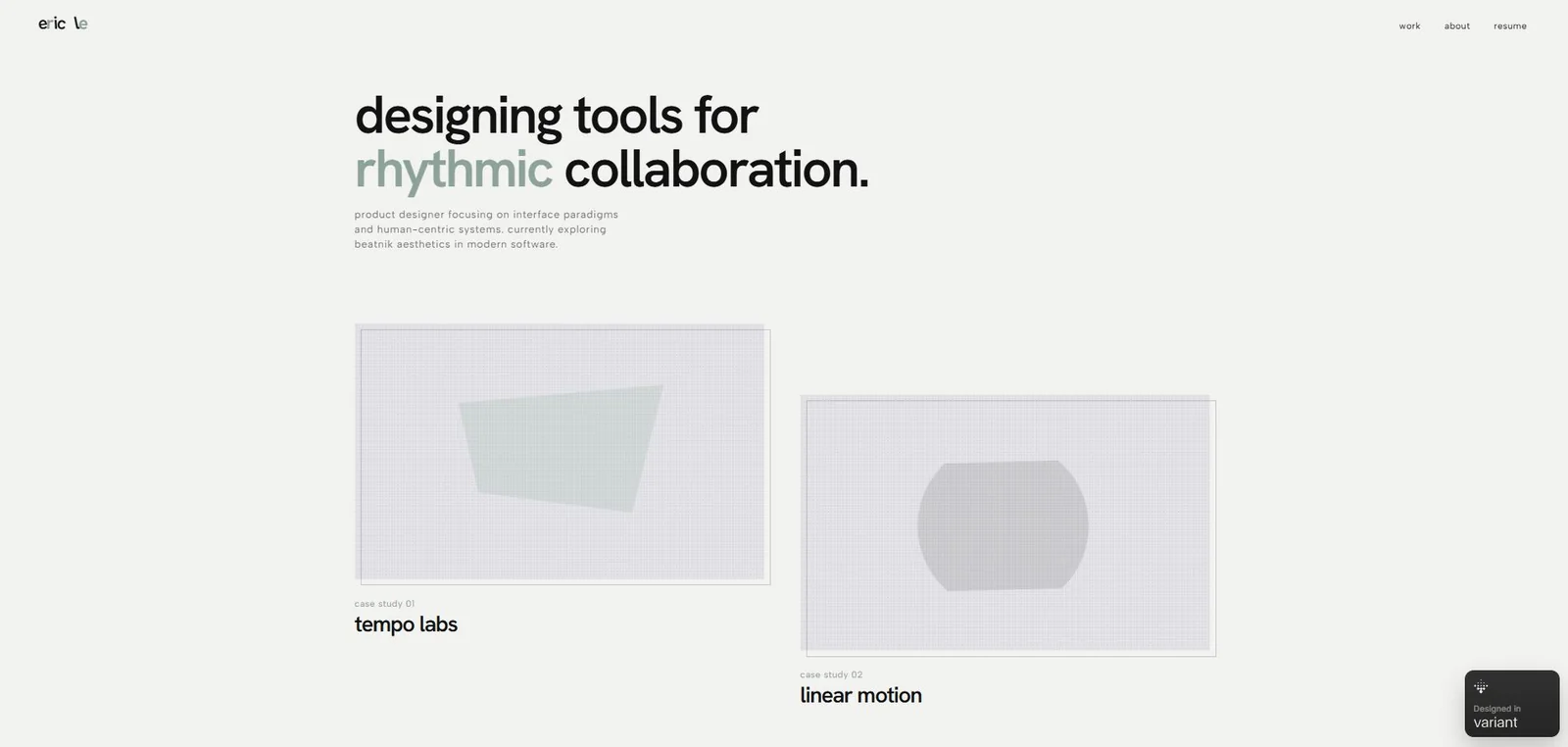 v2: calmer, with sage and the eric le wordmark